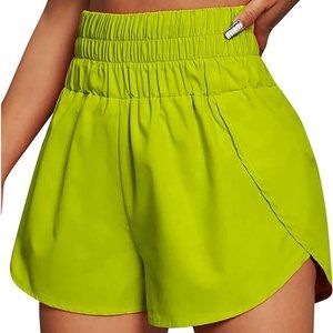 Workout Shorts Womens Plain Shorts High Waist Elasticated Sport Womens Shorts